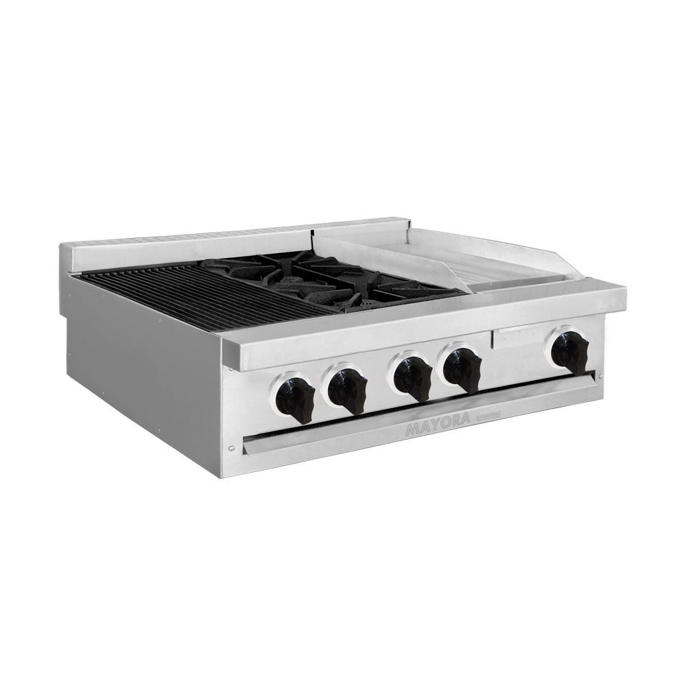 Estufa Modular International Mayora EM3-1A+1Q+1P Con Asador, 2 Quemadores y Plancha