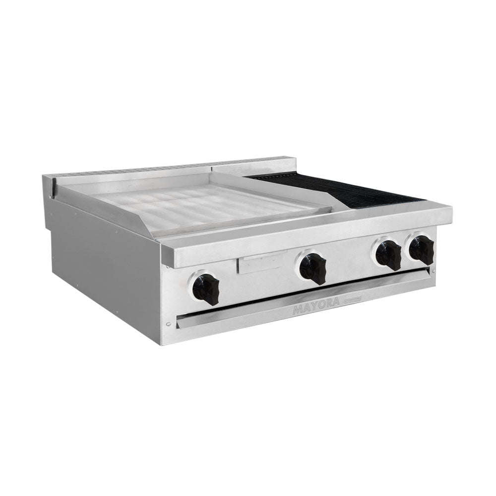 Estufa Modular International Mayora EM3-2P+1A Con 2 Secciones De Plancha Y Asador